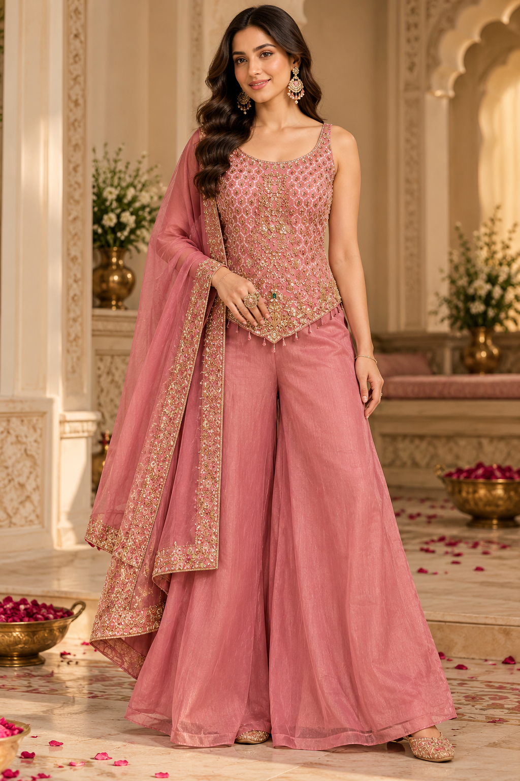 Dusty Pink Embellished Suit