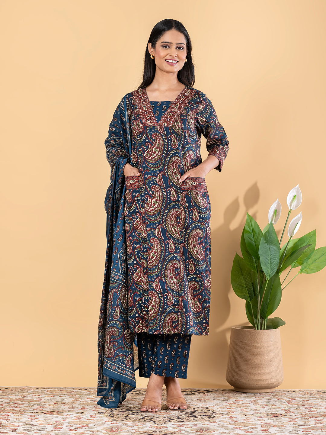 Printed Cotton Suit Set