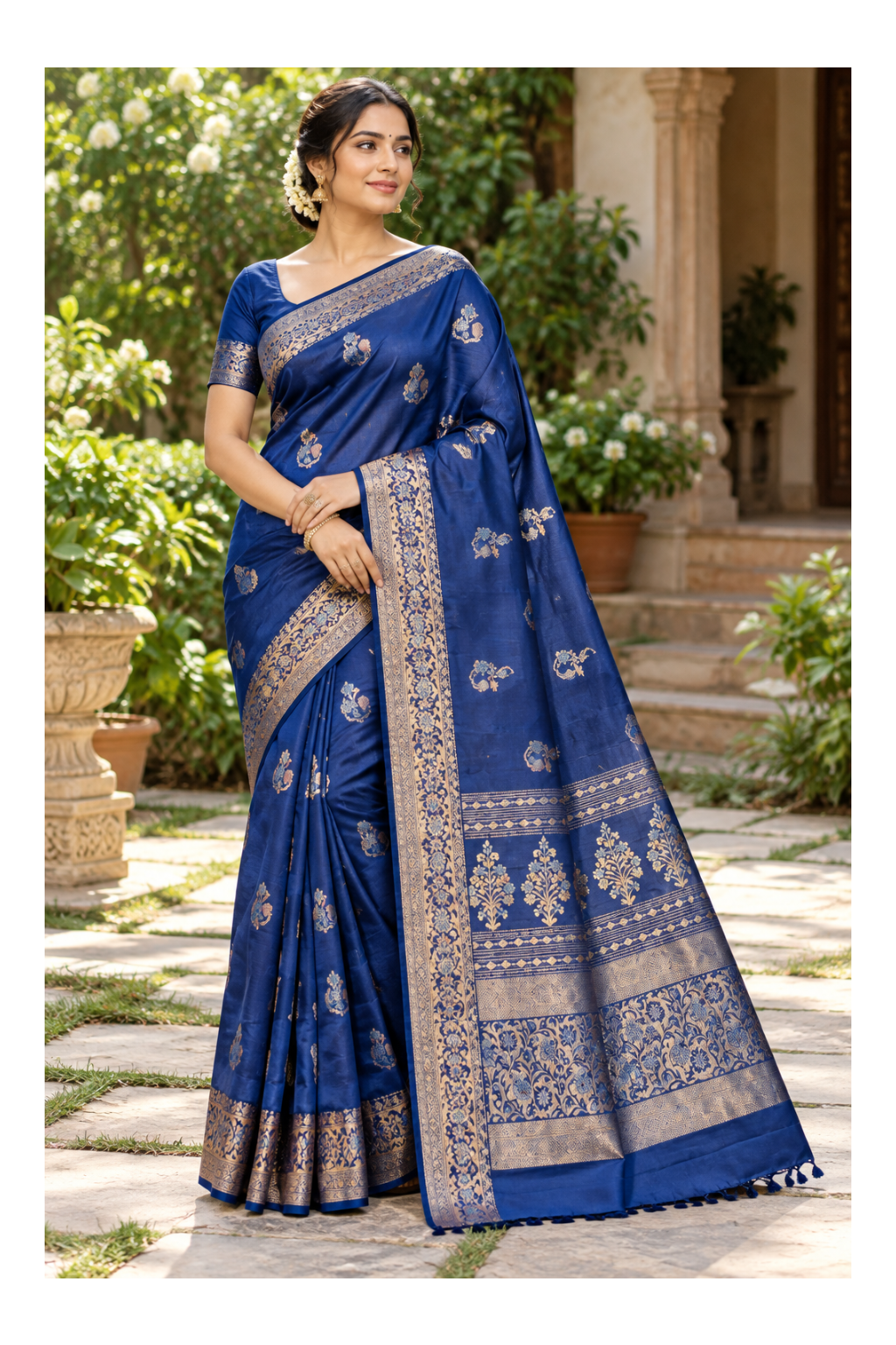 Royal Blue Banarasi Silk Woven Saree