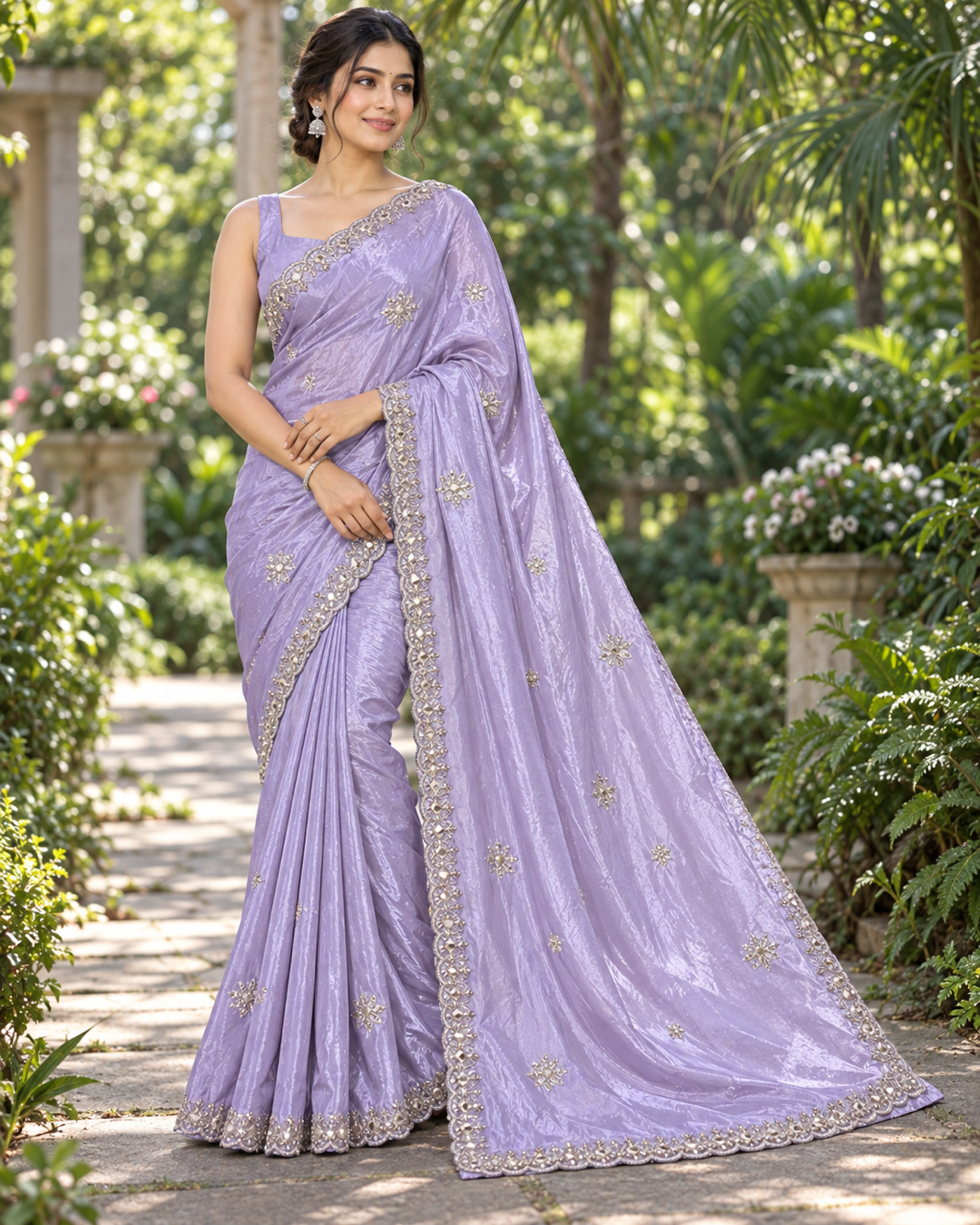 Magenta and Sunshine Yellow Embroidered Saree with Peacock Motif Main image