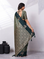 Banarasi Soft Silk Saree with Contrast Zari Border