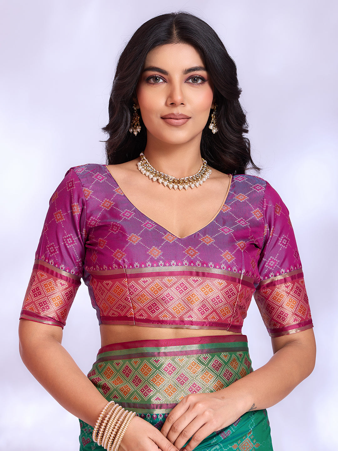 Ikat Patola Art Silk Saree
