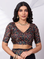 Sage & Emerald Satin Tussar Digital Printed Saree