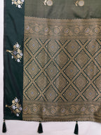 Banarasi Soft Silk Saree with Contrast Zari Border