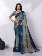 Banarasi Soft Silk Saree with Contrast Zari Border