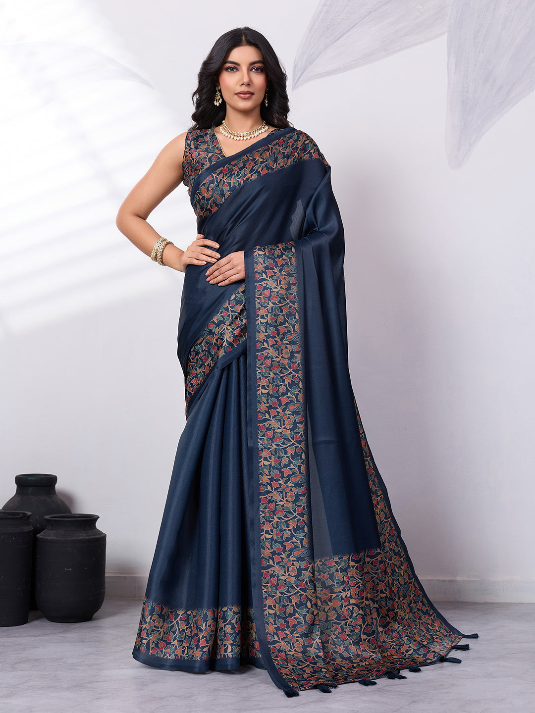 Satin Tussar Digital Printed Saree