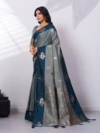 Banarasi Soft Silk Saree with Contrast Zari Border