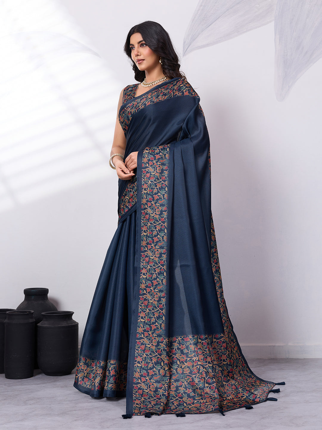 Satin Tussar Digital Printed Saree