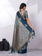 Banarasi Soft Silk Saree with Contrast Zari Border