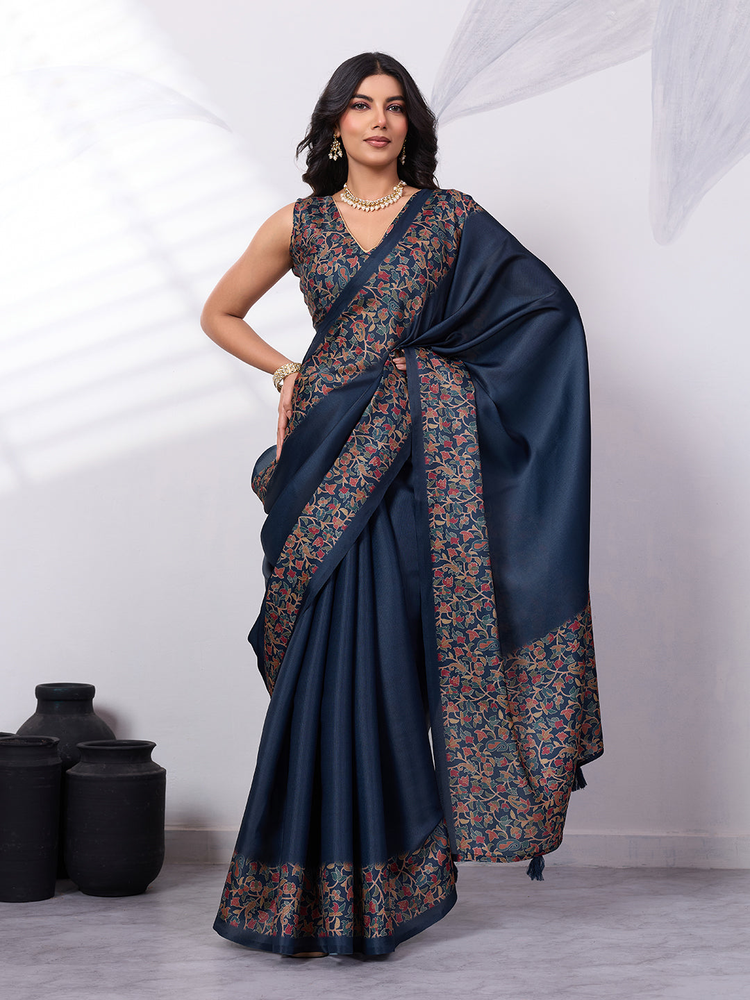 Satin Tussar Digital Printed Saree