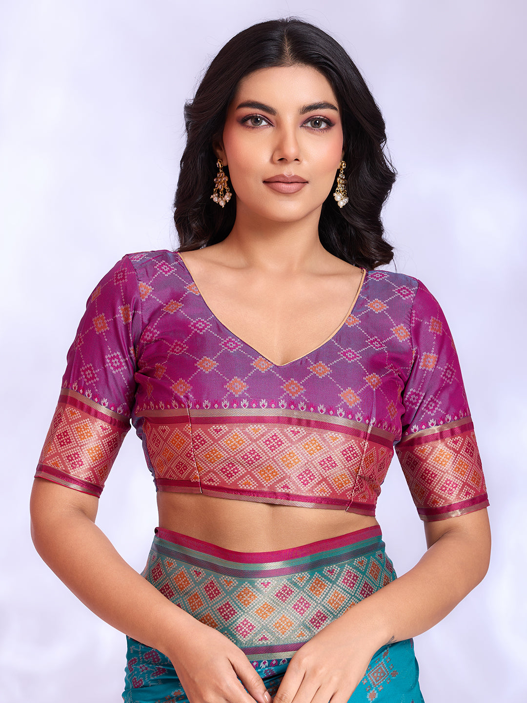 Ikat Patola Art Silk Saree