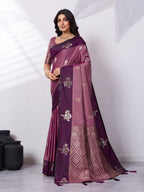 Banarasi Soft Silk Saree with Contrast Zari Border