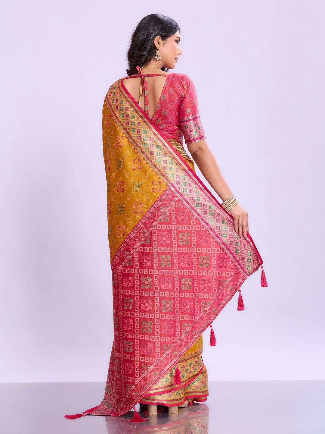 Ikat Patola Art Silk Saree
