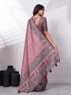 Madhubani Digital Printed Satin Tussar Saree