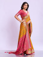 Ikat Patola Art Silk Saree