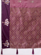 Banarasi Soft Silk Saree with Contrast Zari Border