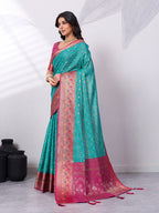 Ikat Patola Art Silk Saree with Zari Border