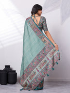 Madhubani Digital Printed Satin Saree
