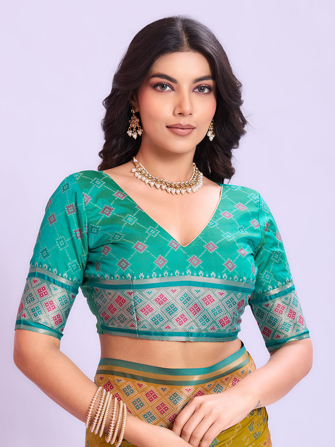 Ikat Patola Art Silk Saree