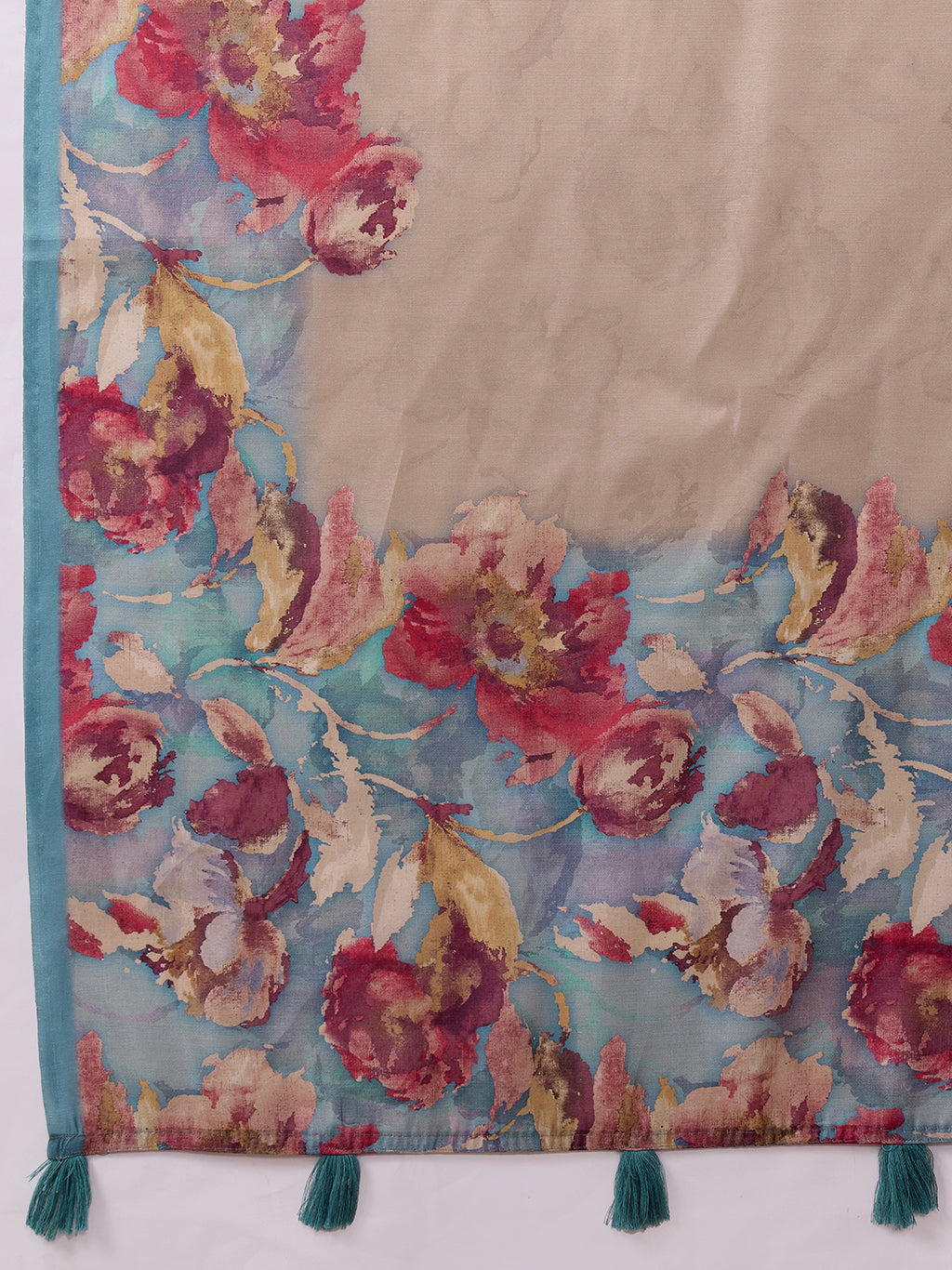 Printed Satin Tussar Saree
