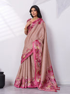 Floral Digital Printed Satin Tussar Saree