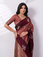 Banarasi Soft Silk Saree with Contrast Zari Border