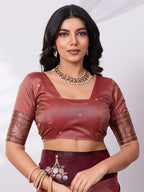 Banarasi Soft Silk Saree with Contrast Zari Border