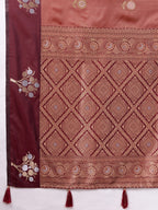 Banarasi Soft Silk Saree with Contrast Zari Border