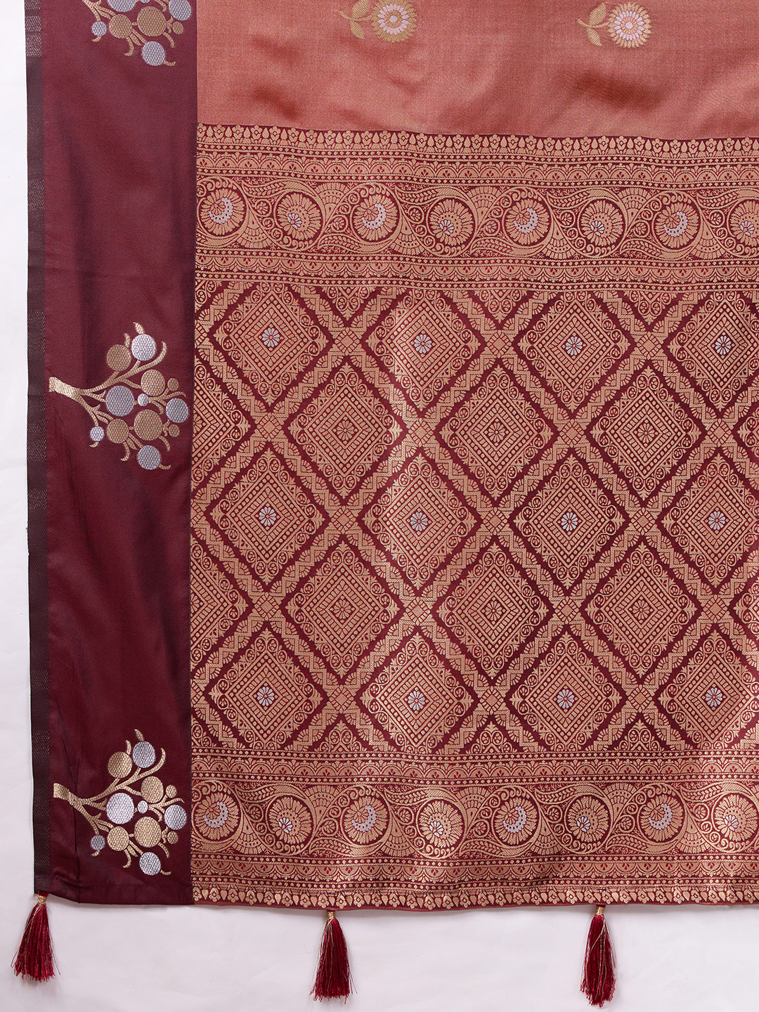 Banarasi Soft Silk Saree with Contrast Zari Border