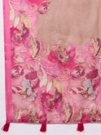 Floral Digital Printed Satin Tussar Saree