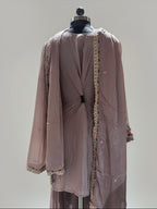Order Elegant Mauve Kurti Palazzo Set with Multicolor Thread Work for women