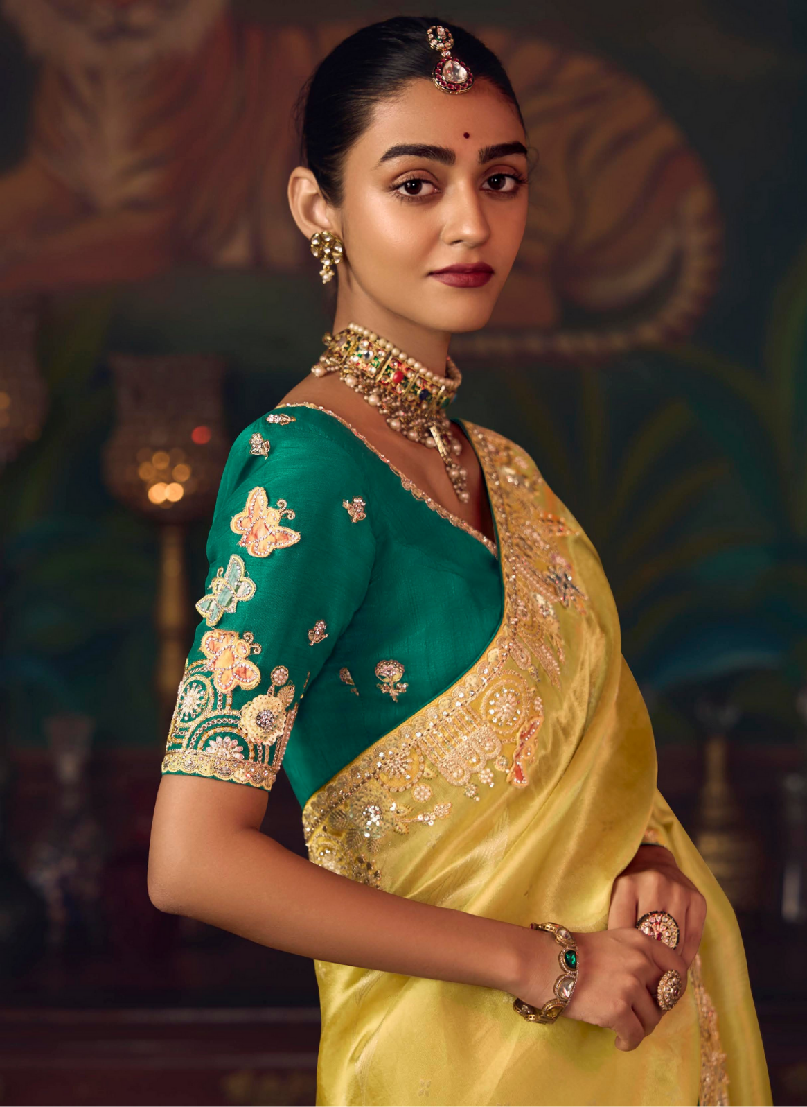 The 'Sunlight Emerald' Saree (SA-464 GS-98)