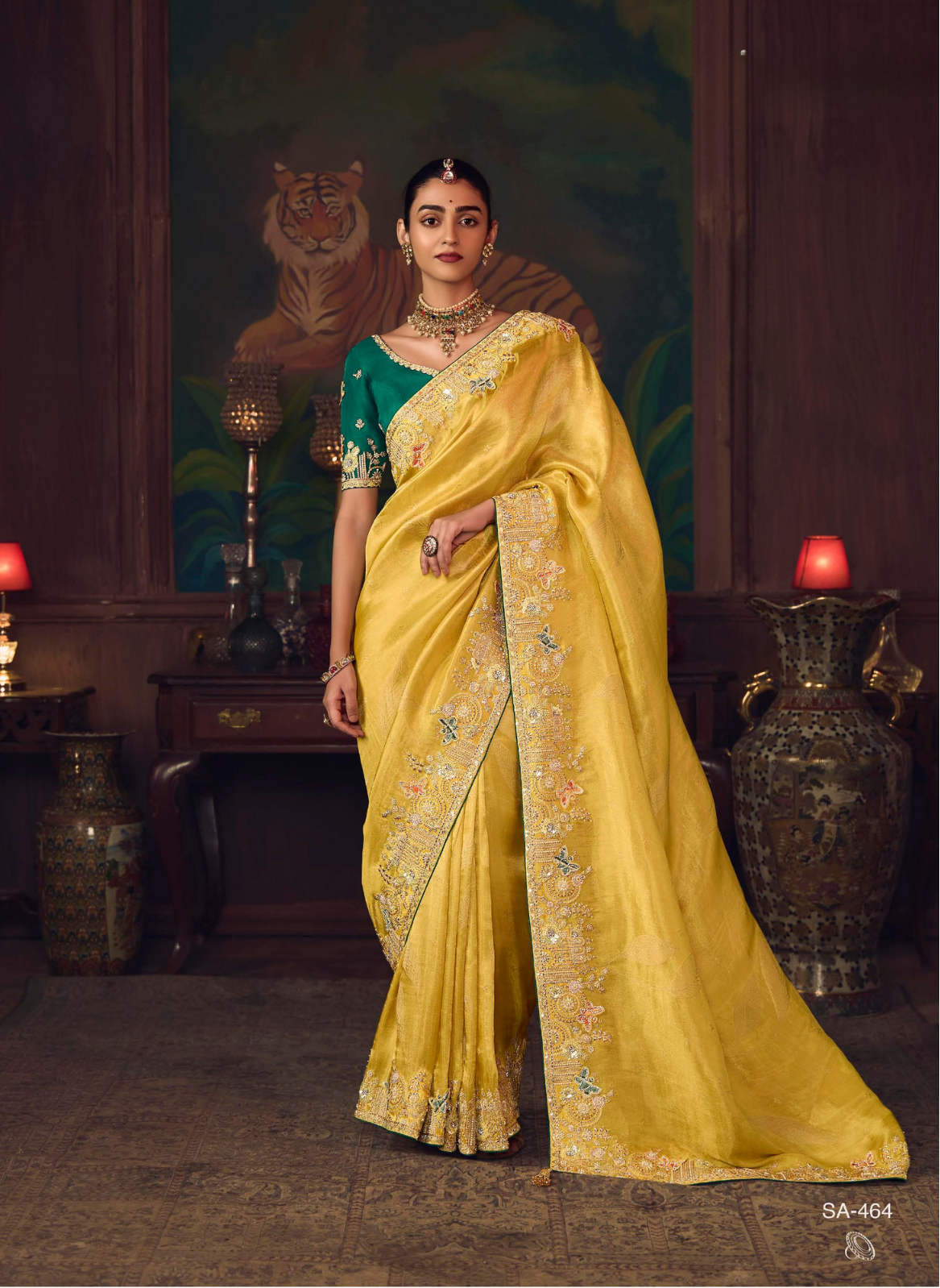 The 'Sunlight Emerald' Saree (SA-464 GS-98)