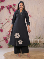 Midnight Bloom A-Line Kurta Set