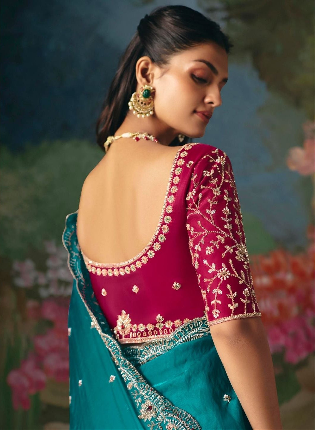 Teal Tranquility Saree