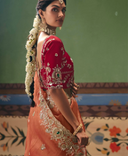 Ethereal Peach Silk Saree
