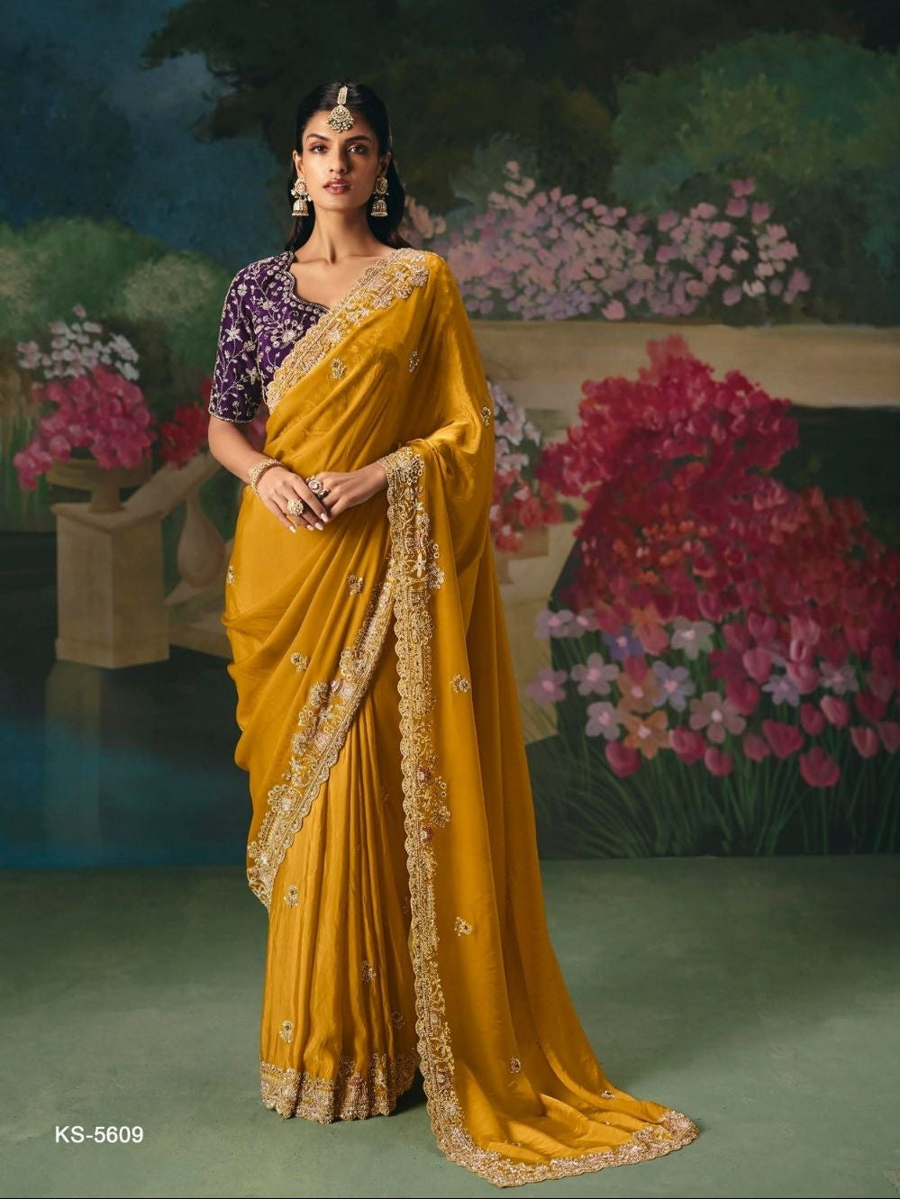 Yellow Royal Amber Saree Main image