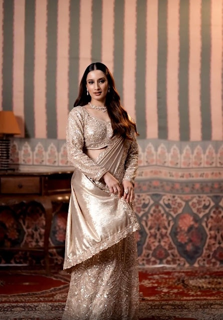 Champagne Gold Glamour Saree