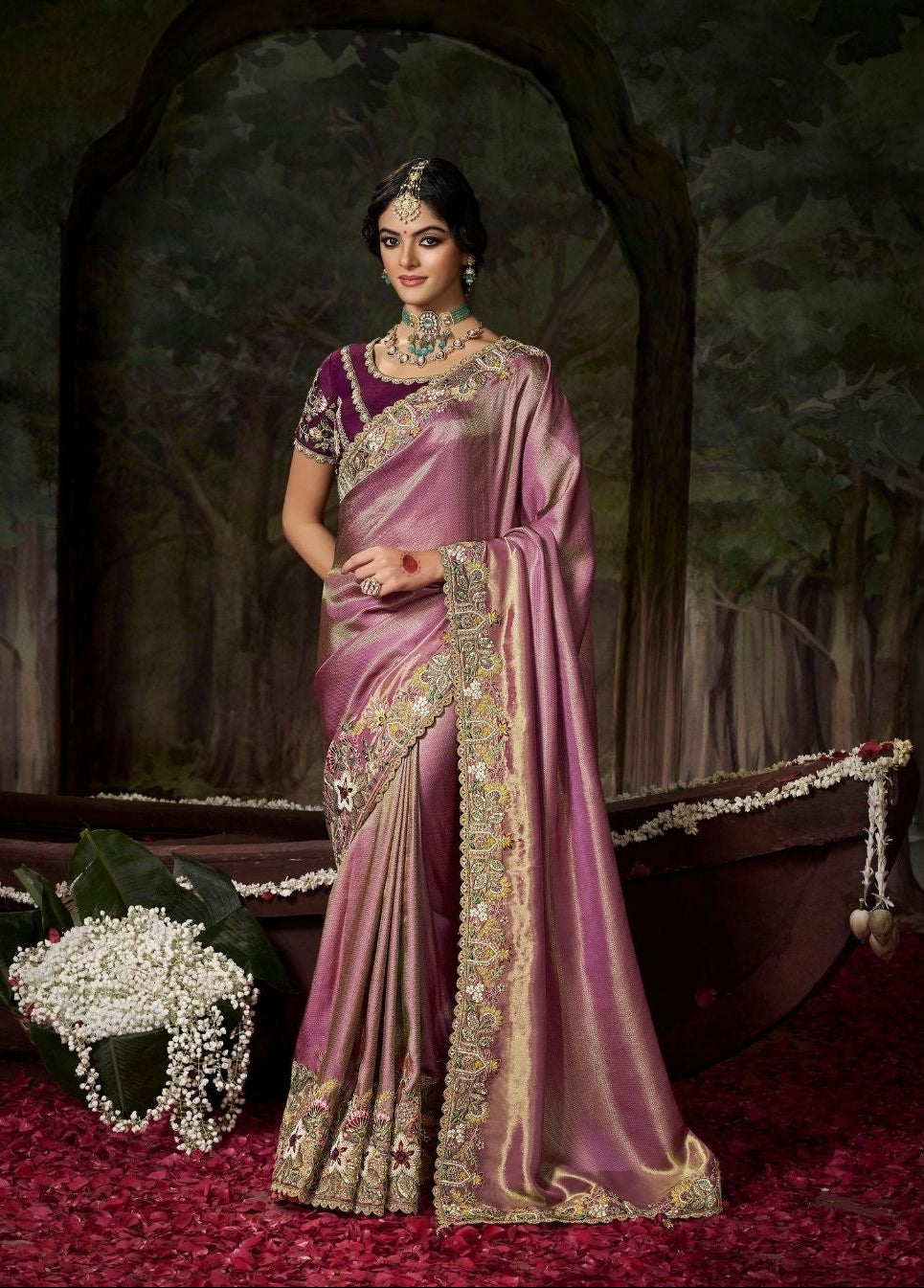 Regal Lavender and Plum Designer Saree