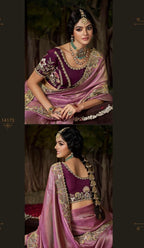 Regal Lavender and Plum Designer Saree