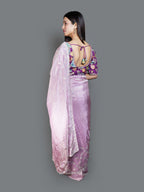 Ethereal Lavender Saree with Silver Sequined Scalloped Border (14229 B-98)