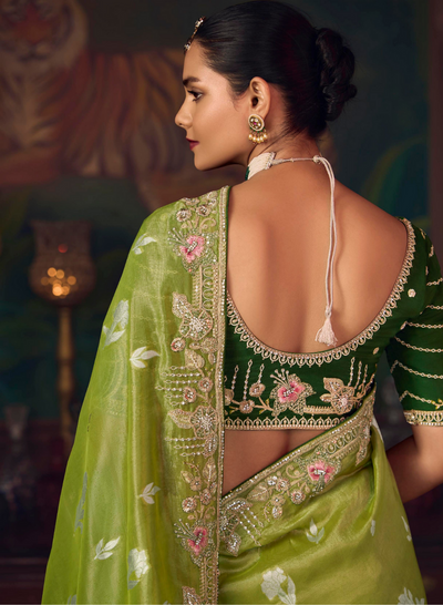The 'Lime Forest' Saree (SA-466 GS-98)