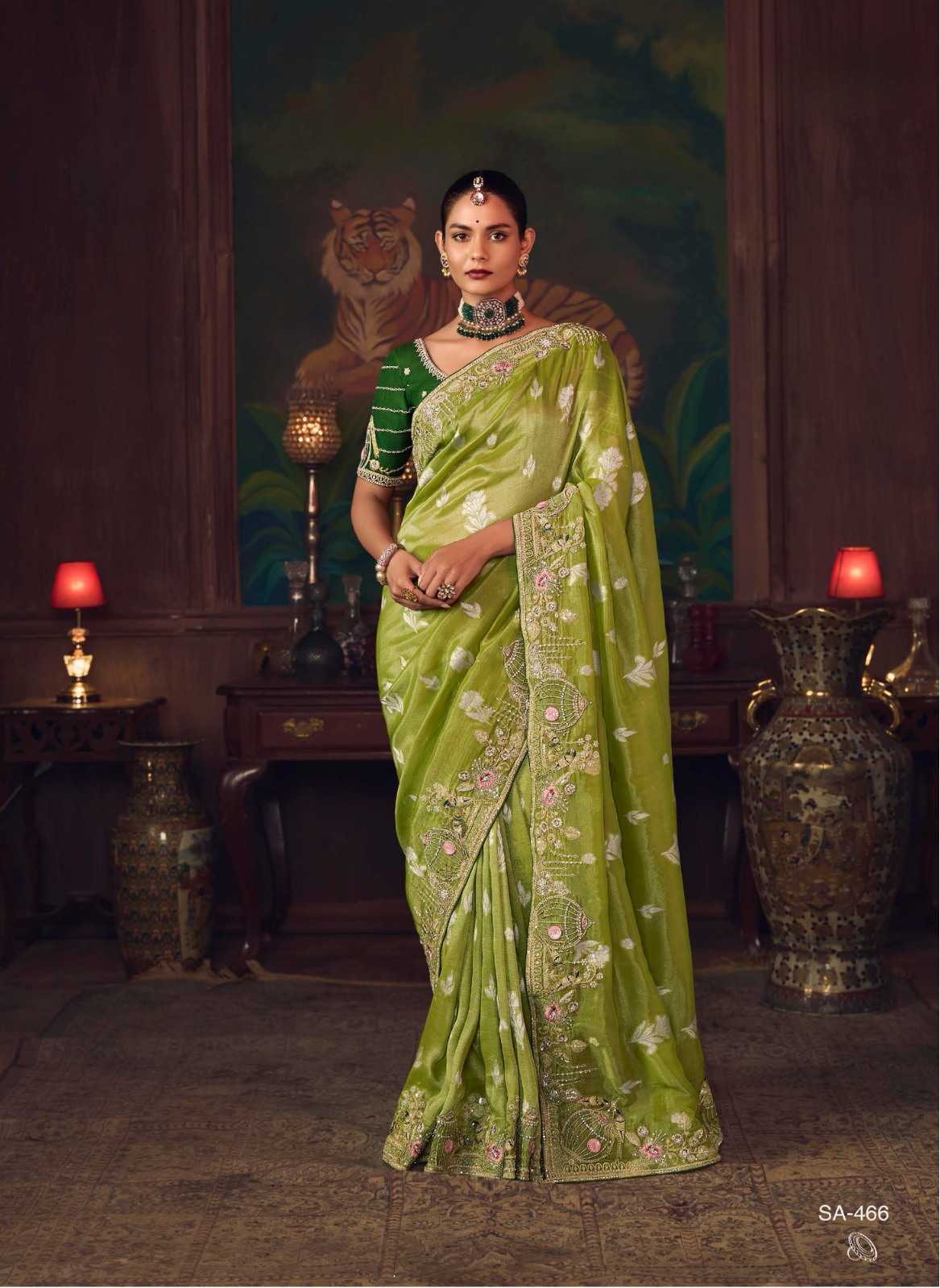 The 'Lime Forest' Saree (SA-466 GS-98)