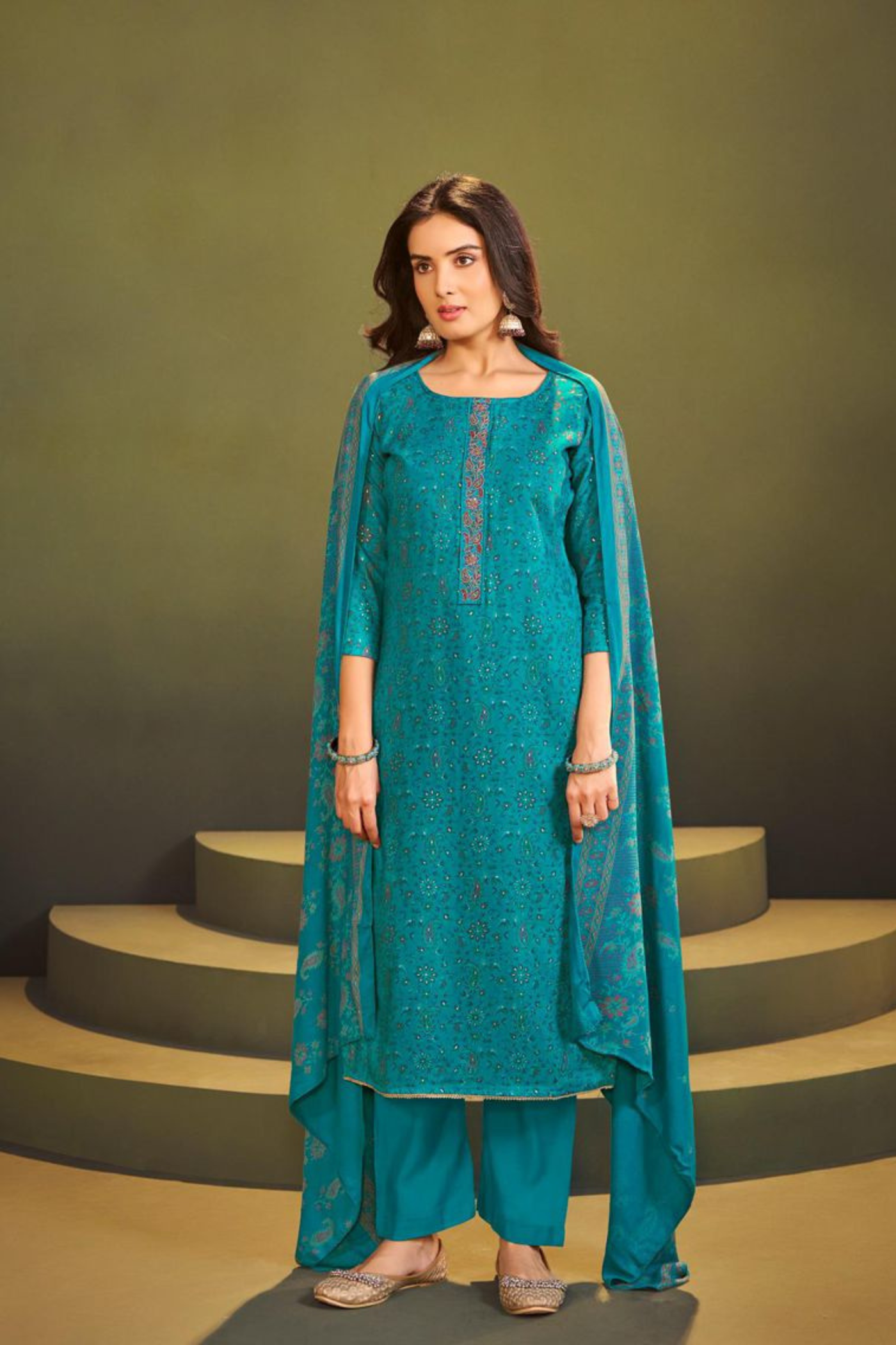 SUNRISE 'Safar Winter' Collection: Viscose Pashmina Suits (D-39)