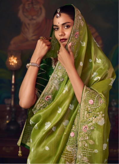 The 'Lime Forest' Saree (SA-466 GS-98)