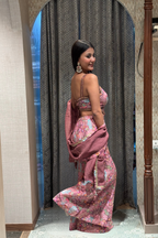 Vibrant Floral Print Pants with Crop Top (3476 M-108)