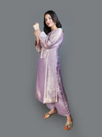 Ethereal Lavender Shimmer Kurta and Trouser Set ( DD-569 M-127)