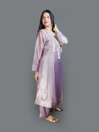 Ethereal Lavender Shimmer Kurta and Trouser Set ( DD-569 M-127)