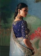 Midnight Ombre Blue silk Saree