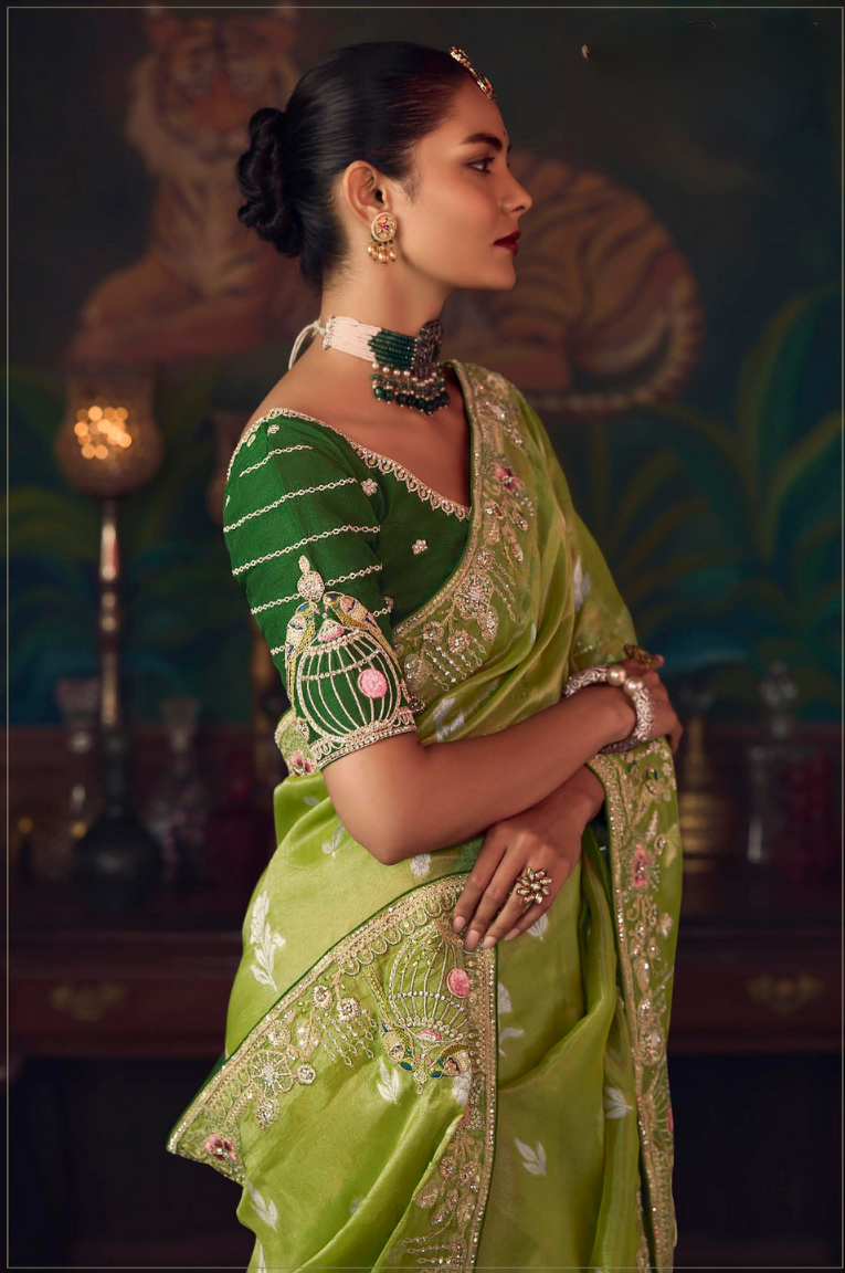 The 'Lime Forest' Saree (SA-466 GS-98)